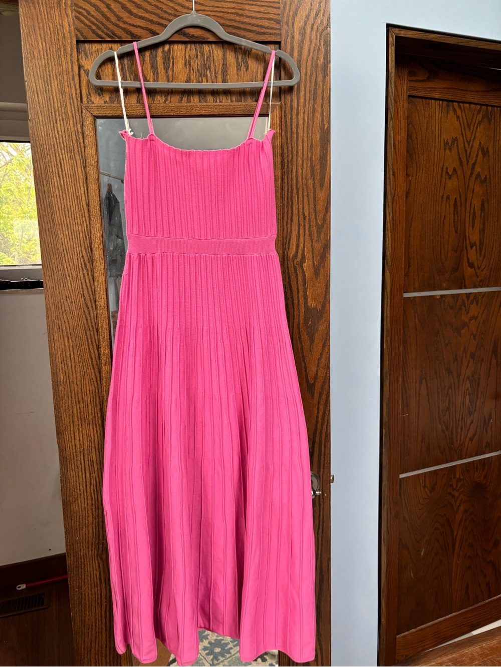 Pink Maxi Sundress with Spaghetti Straps